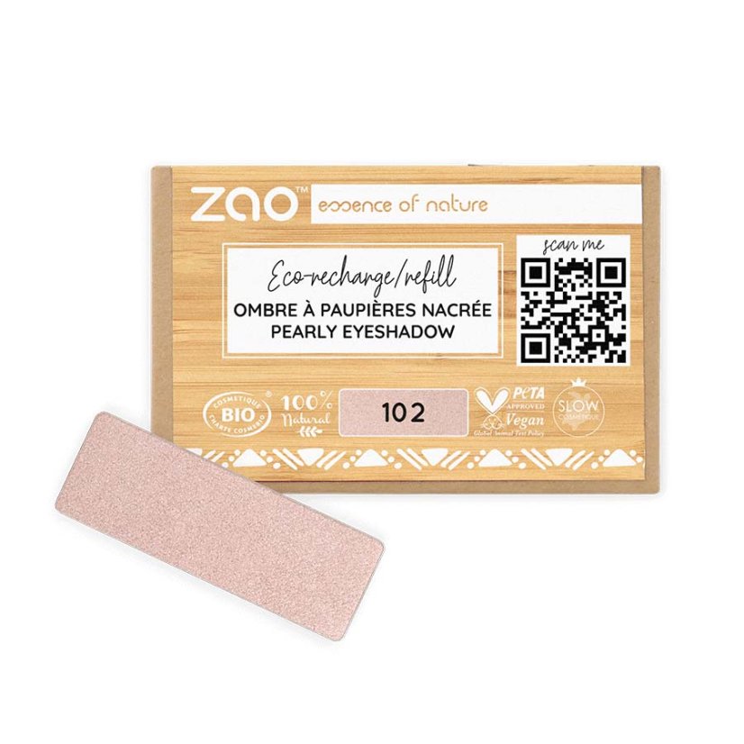 Obdĺžnikový perleťový očný tieň 102 Pinky beige - náplň