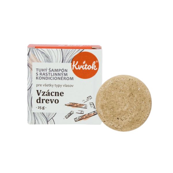 Tuhý šampón na tmavé vlasy Vzácne drevo