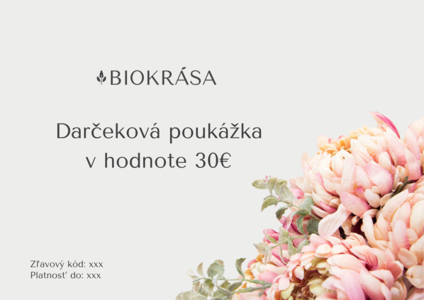 Darčeková poukážka v hodnote 30€