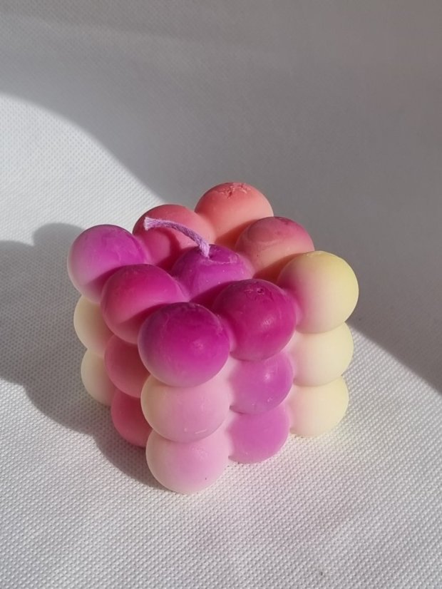 Sójová sviečka Bublinky farebná